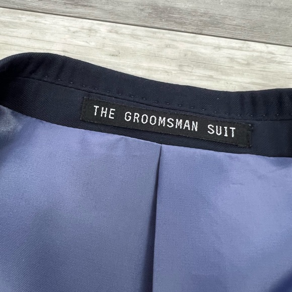 The Groomsman Suit Navy Blue Modern Fit Blazer 44L - Picture 4 of 7